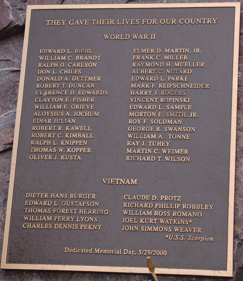 2000 Plaque on Lombard Veterans Memorial Rock